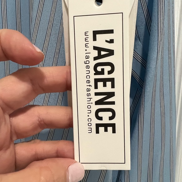 NWT new 🆕 L’Agence Maggie split sleeve blouse size large 100% silk - Picture 6 of 14